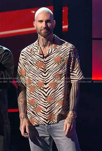 Adam Levine's floral zebra print shirt on The Voice