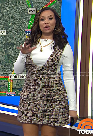 Adelle's tweed pinafore dress on Today