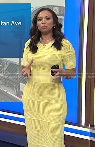 Adelle's yellow short sleeve knit dress on Today
