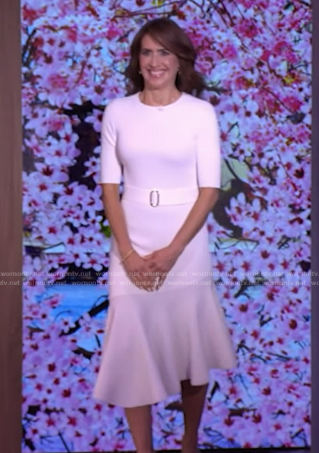 Adrianna's white belted dress on Live with Kelly and Mark