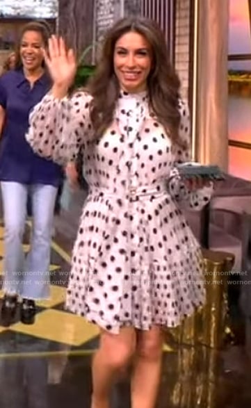 Alyssa's white polka dot print mini dress on The View