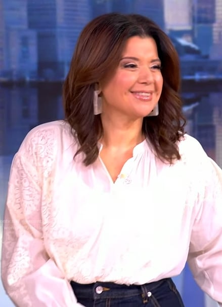 Ana's white lace blouse on The View