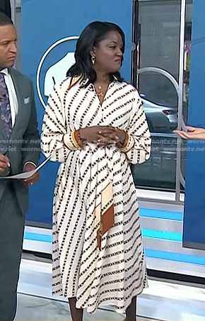 Dr. Angela Lamb's white chain print shirtdress on Today