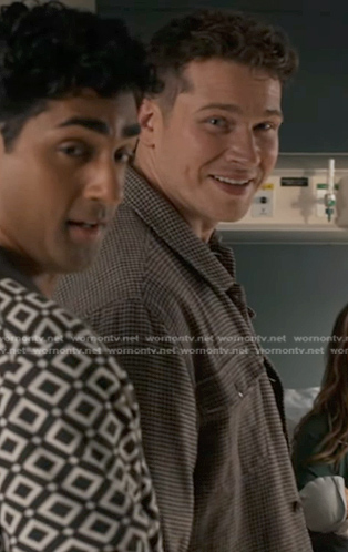 Buck's brown houndstooth shirt on 9-1-1