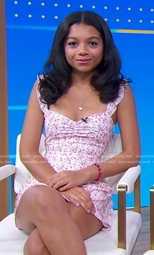 Carolina's pink floral mini dress on Good Morning America