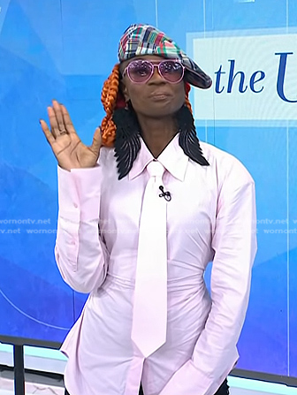 Caroline A. Wanga's pink tie neck shirt on Today