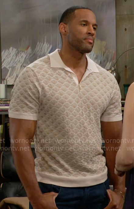 Carter's wavy print polo on The Bold and the Beautiful