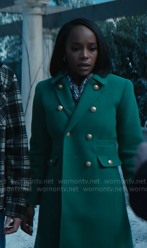 Catherine's green coat on Grosse Pointe Garden Society