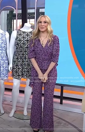 Chassie's floral blouse and flare pants on Today