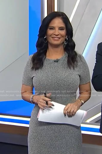 Darlene's grey short sleeve knit dress on Today