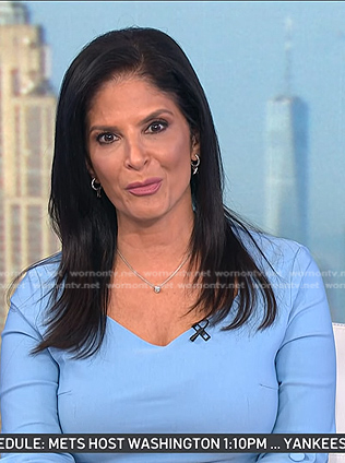 Darlene's light blue elbow sleeve dress on Today