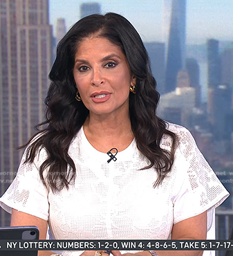 Darlene's white short sleeve lace dress on Today