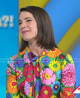 Daryn Carp's floral tie neck blouse on Today