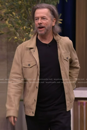David Spade's khaki jacket on Live with Kelly and Mark