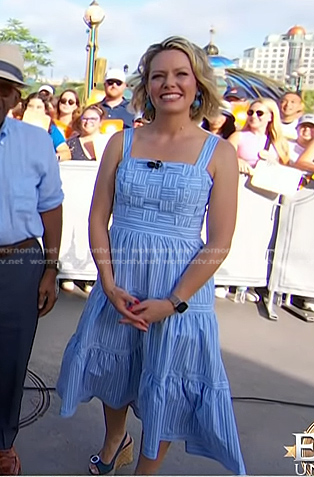 Dylan's blue striped midi dress on Today