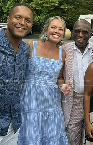 Dylan's blue stripe square neck midi dress on Today