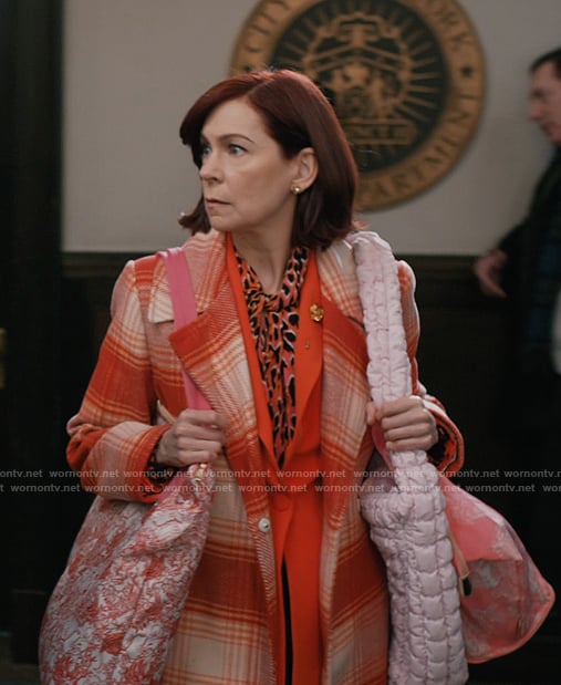Elsbeth's plaid coat on Elsbeth