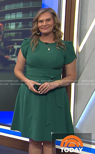 Emily's green tie waist dress on Today