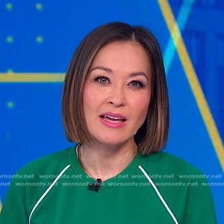 Eva's green sweatshirt on Good Morning America