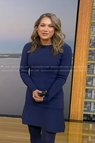 Ginger's navy knit mini dress on Good Morning America