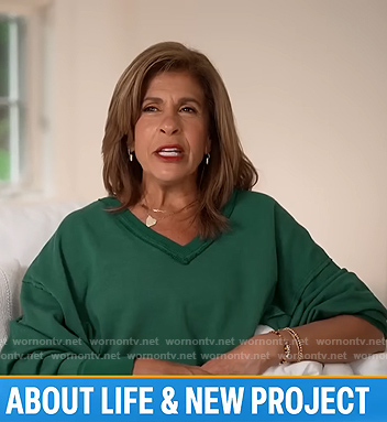Hoda's green v-neck sweatshirt on Today
