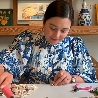 Ivy Odom's blue print dress on Today