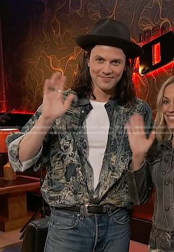 James Bay's printed denim shirt on The Voice