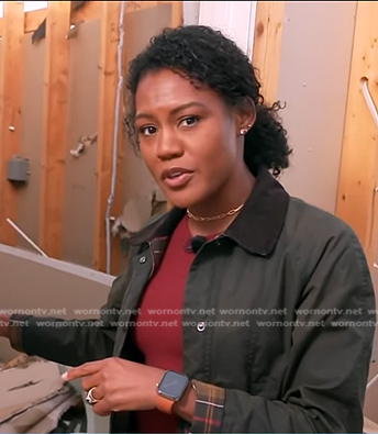 Janai's green field jacket on Good Morning America