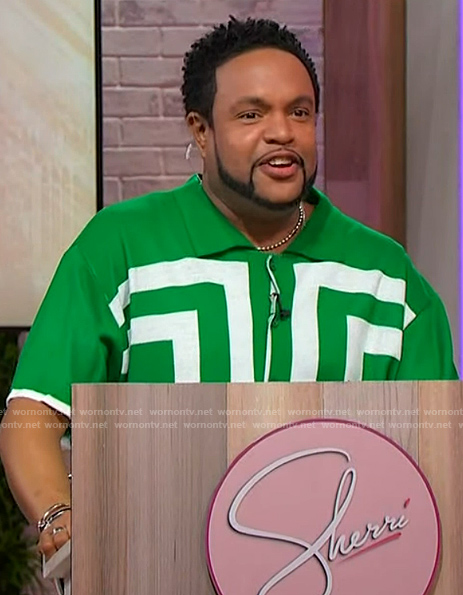 Jawn's green printed shirt on Sherri