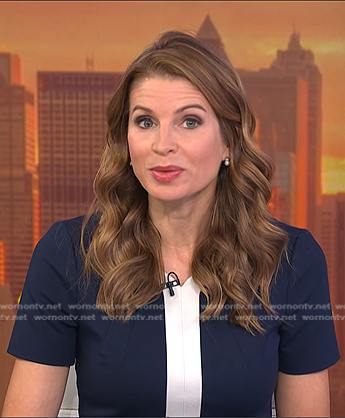 Jen Maxfield's navy contrast trim dress on Today