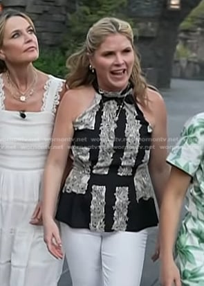 Jenna's black floral peplum top on Today