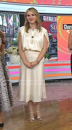 Jenna's white ankle strap sandals on Today