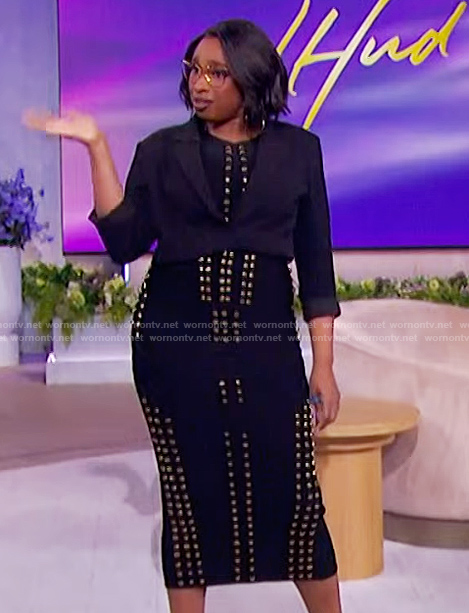 Jennifer's black studded dress on The Jennifer Hudson Show
