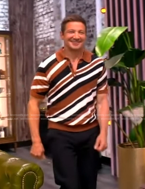 Jeremy Renner's striped polo shirt on The View