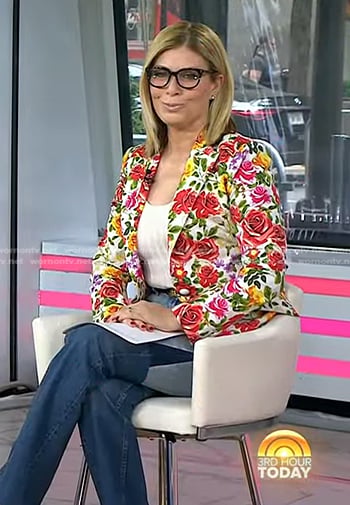 Jill's floral blazer and patchwork jeans on Today