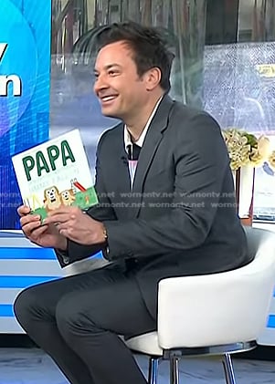 Jimmy Fallon's black and blue striped polo on Today