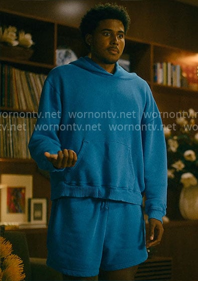 Justin's blue hoodie and shorts set on Forever