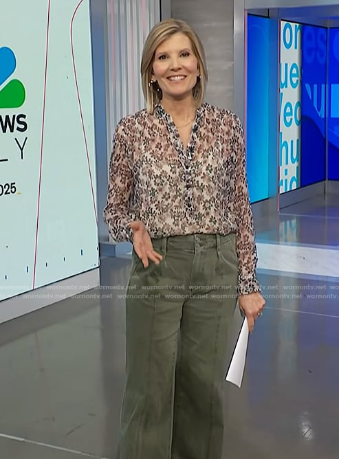 Kate's floral blouse and pants on NBC News Daily