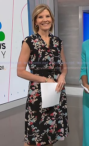 Kate's black floral button front dress on NBC News Daily