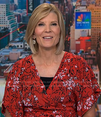 Kate's red floral wrap top on NBC News Daily
