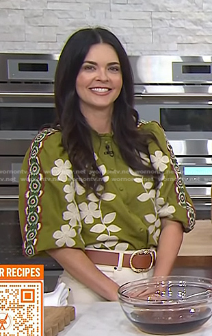 Katie Lee Biegel's green floral blouse on Today