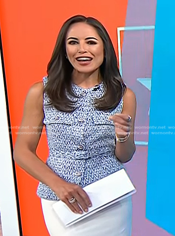 Kaylee's blue tweed belted vest on Today