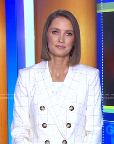 Kayna Whitworth's white check blazer on Good Morning America