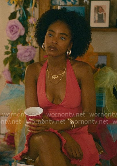 Keisha's pink denim halter dress on Forever