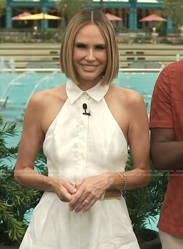 Keltie's white belted romper on E! News