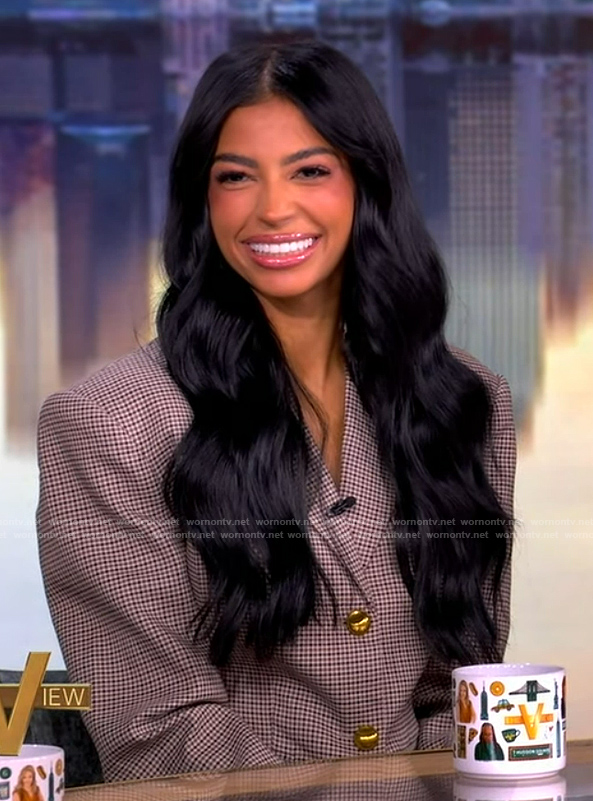 Layla Taylor's check print blazer on The View