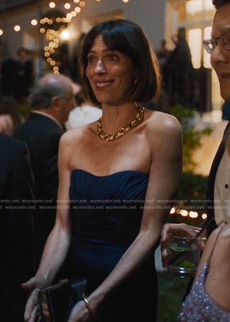 Linda's strapless gown on The Studio