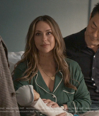 Maddie's green contrast trim pajamas on 9-1-1