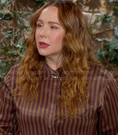 Mariah's striped shirt on The Young and the Restless
