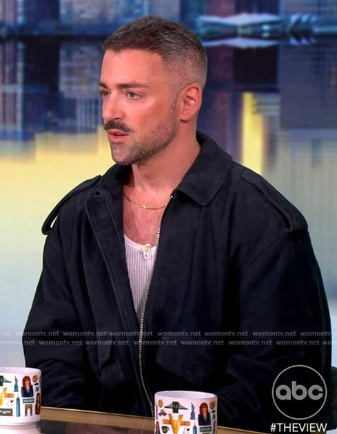 Matteo Lane's navy jacket on The View